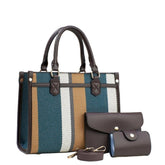 Vintage-Inspired Multi-Tone Structured Tote Set