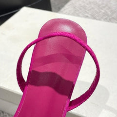 Chic Fuchsia Pointed-Toe Slingback Kitten Heel