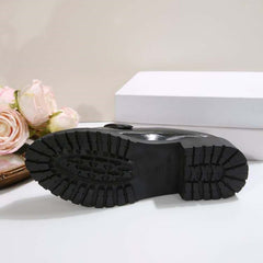 Glossy Chain-Link Loafers – Elevate your footwear collection with these sleek, high-shine loafers