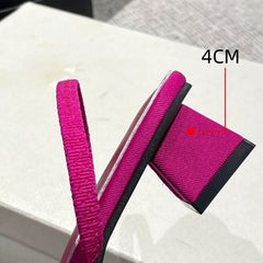 Chic Fuchsia Pointed-Toe Slingback Kitten Heel