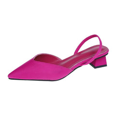 Chic Fuchsia Pointed-Toe Slingback Kitten Heel