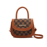 Mini Checkered Crossbody Bag with Top Handle – A Timeless Blend of Classic Pattern and Modern Function