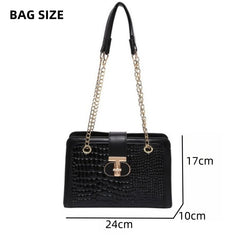 Chic and Fashionable Crocodile Pattern Sling Bag with Sleek Silhouette – Perfect for Elevating Your Look