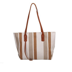 Stylish Vintage Striped Soft Canvas Tote Bag – A Durable, Lightweight, and Fashionable Tote for All Occasions