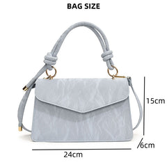 Minimalist Knot-Handle Faux Leather Shoulder Bag