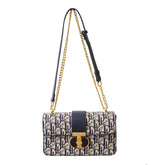 Refined Monogram-Printed Chain Sling Bag with Sleek Design and Elegant Gold Hardware