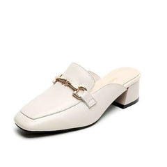 Minimalist Metal Detail Mules – Understated yet striking