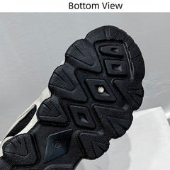 Chunky Sole Colorblock Lace-Up Sneakers - Retro Athletic Style