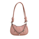 Chic Sling Bag with Chain Accents – This stylish sling bag features a sleek design adorned with elegant chain accents
