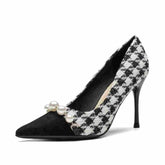 Glamorous Fabric Heel with Crystal Accents