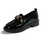 Glossy Chain-Link Loafers – Elevate your footwear collection with these sleek, high-shine loafers