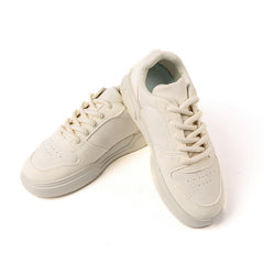 Mono Bloom – Embossed Cream Street Sneaker with Elevated Sole