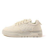 Mono Bloom – Embossed Cream Street Sneaker with Elevated Sole