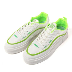 Black & Green Urban Sneakers with a Clean Faux Leather Look