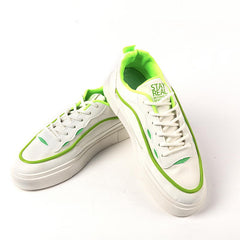 Black & Green Urban Sneakers with a Clean Faux Leather Look