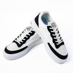 Monochrome Streetwear Low-Top Sneakers – Black & White Edition