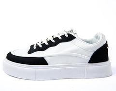 Monochrome Streetwear Low-Top Sneakers – Black & White Edition