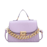 Chic Metallic Buckle Sling Bag with Elegant Chain Accent
