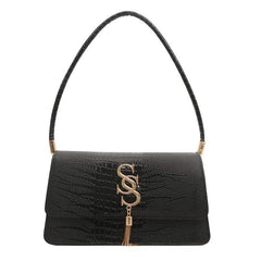 Sophisticated Croc-Embossed Shoulder Bag with Contemporary Edge and Vintage Charm