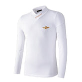 Men’s Warm Long Sleeve V-Neck Turtleneck Sweatshirt – White