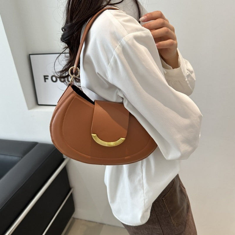 Elegant Solid Pattern Hobo Bag – With its graceful silhouette and clean, solid design