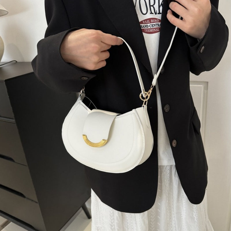 Elegant Solid Pattern Hobo Bag – With its graceful silhouette and clean, solid design