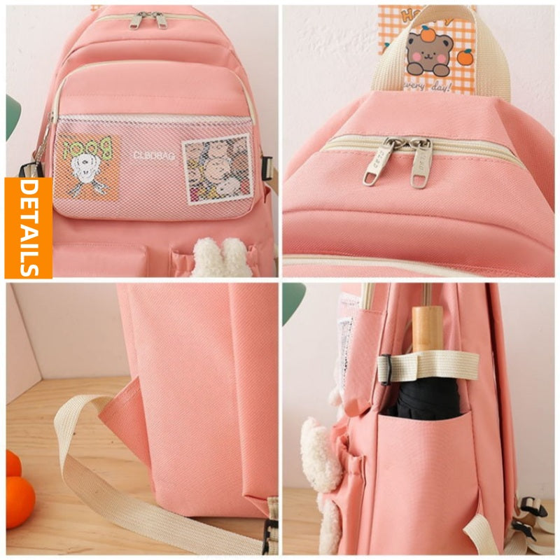 4-Piece Women's Bag Set – Handbag, Backpack, School Bag, Laptop Satchel