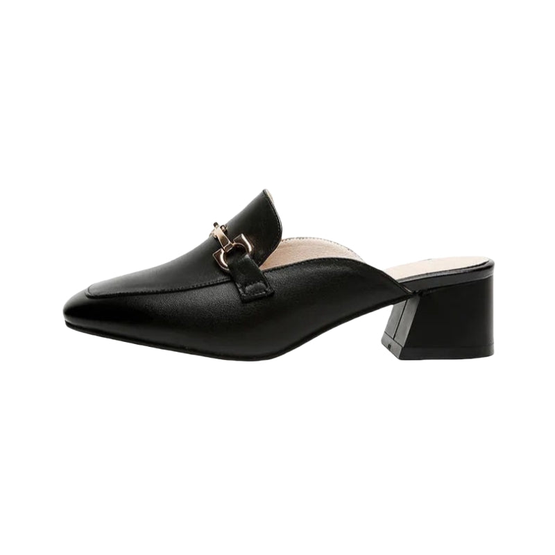Minimalist Metal Detail Mules – Understated yet striking