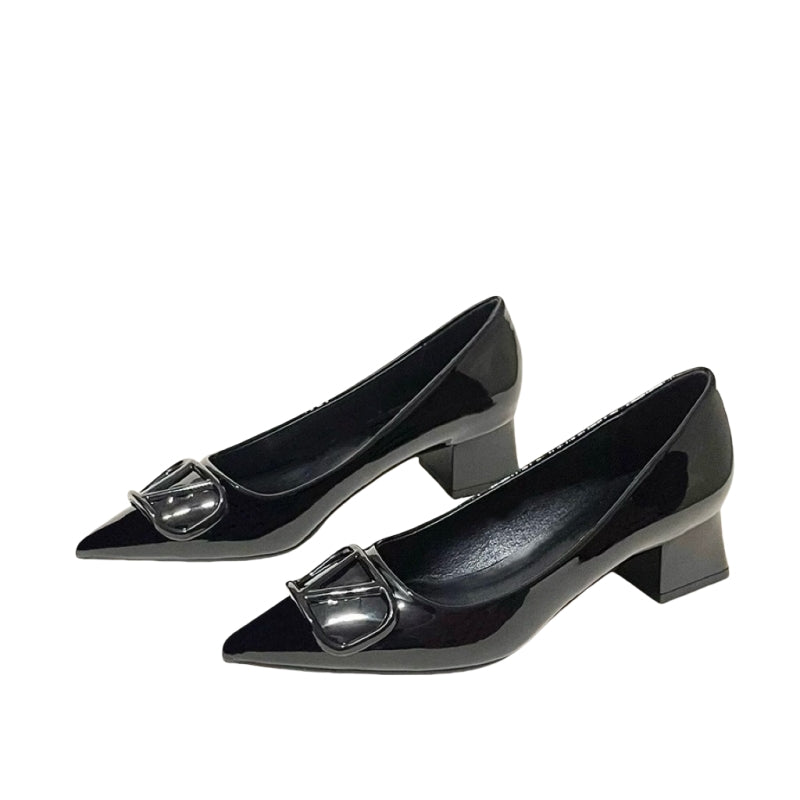 Elegant Slip-On Low Block Heels – A Perfect Blend of Comfort and Sophistication