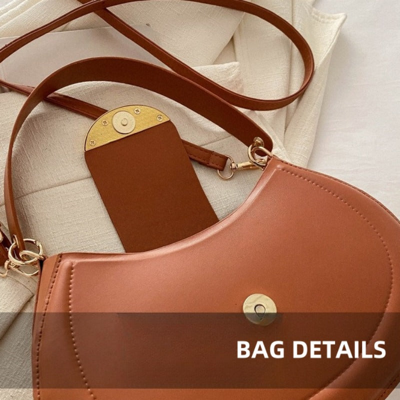 Elegant Solid Pattern Hobo Bag – With its graceful silhouette and clean, solid design