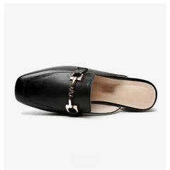 Minimalist Metal Detail Mules – Understated yet striking