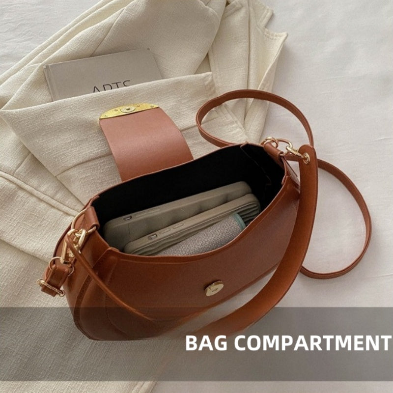 Elegant Solid Pattern Hobo Bag – With its graceful silhouette and clean, solid design