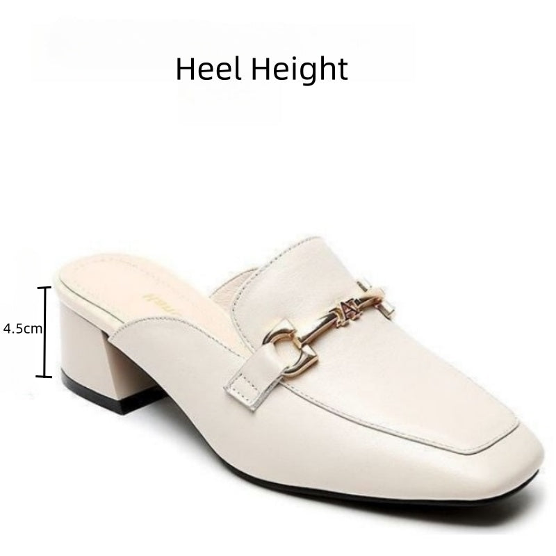 Minimalist Metal Detail Mules – Understated yet striking
