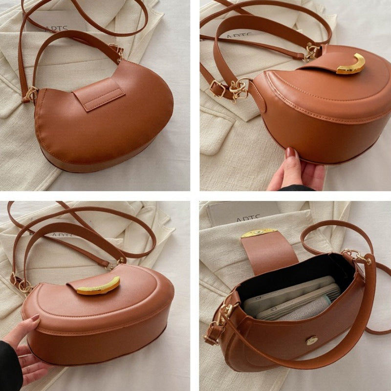 Elegant Solid Pattern Hobo Bag – With its graceful silhouette and clean, solid design