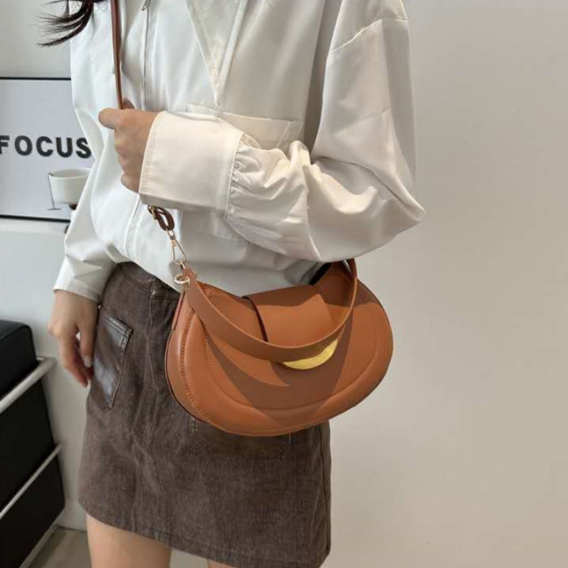 Elegant Solid Pattern Hobo Bag – With its graceful silhouette and clean, solid design