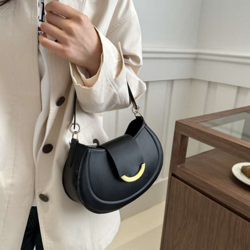 Elegant Solid Pattern Hobo Bag – With its graceful silhouette and clean, solid design