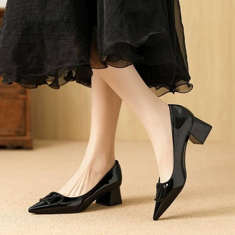 Elegant Slip-On Low Block Heels – A Perfect Blend of Comfort and Sophistication