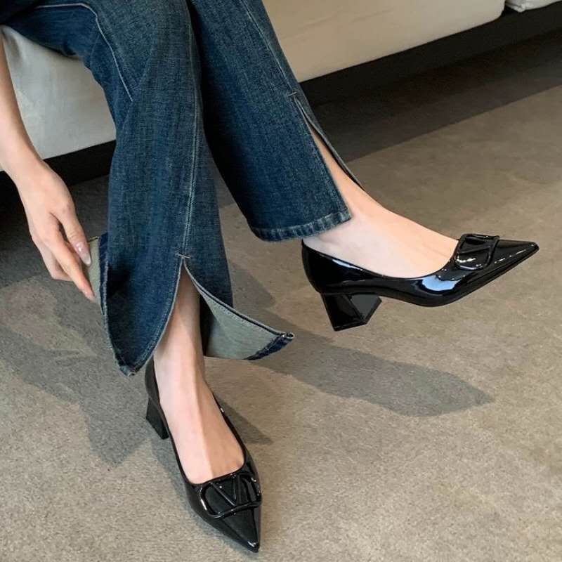 Elegant Slip-On Low Block Heels – A Perfect Blend of Comfort and Sophistication