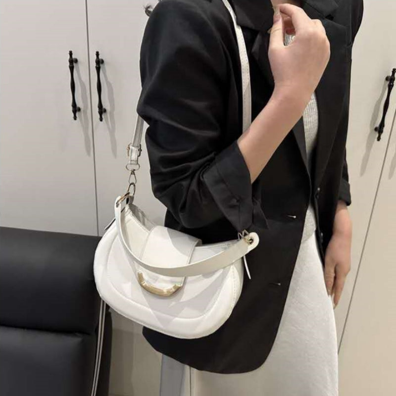 Elegant Solid Pattern Hobo Bag – With its graceful silhouette and clean, solid design